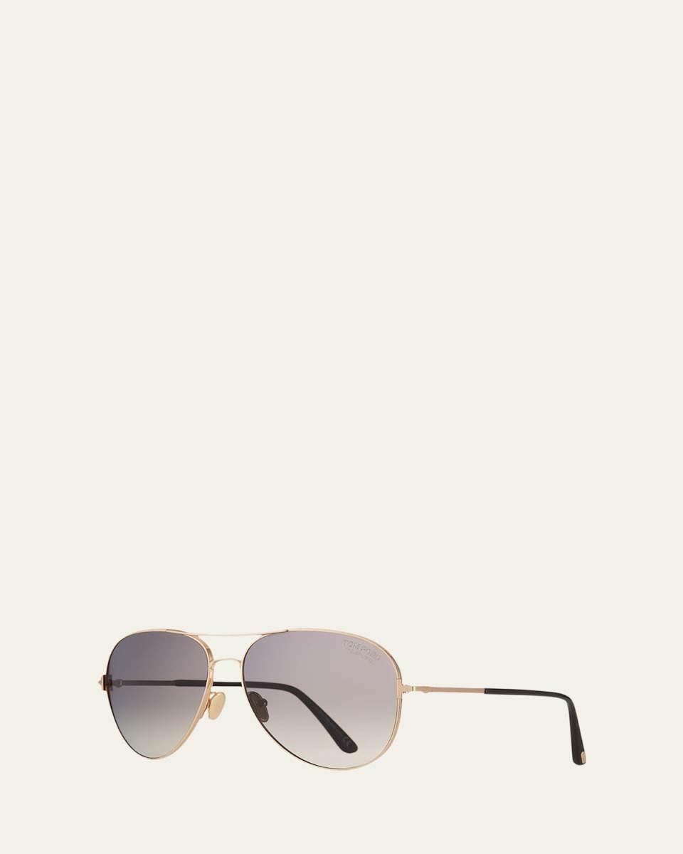 Clark Metal Aviator Sunglasses, Gray